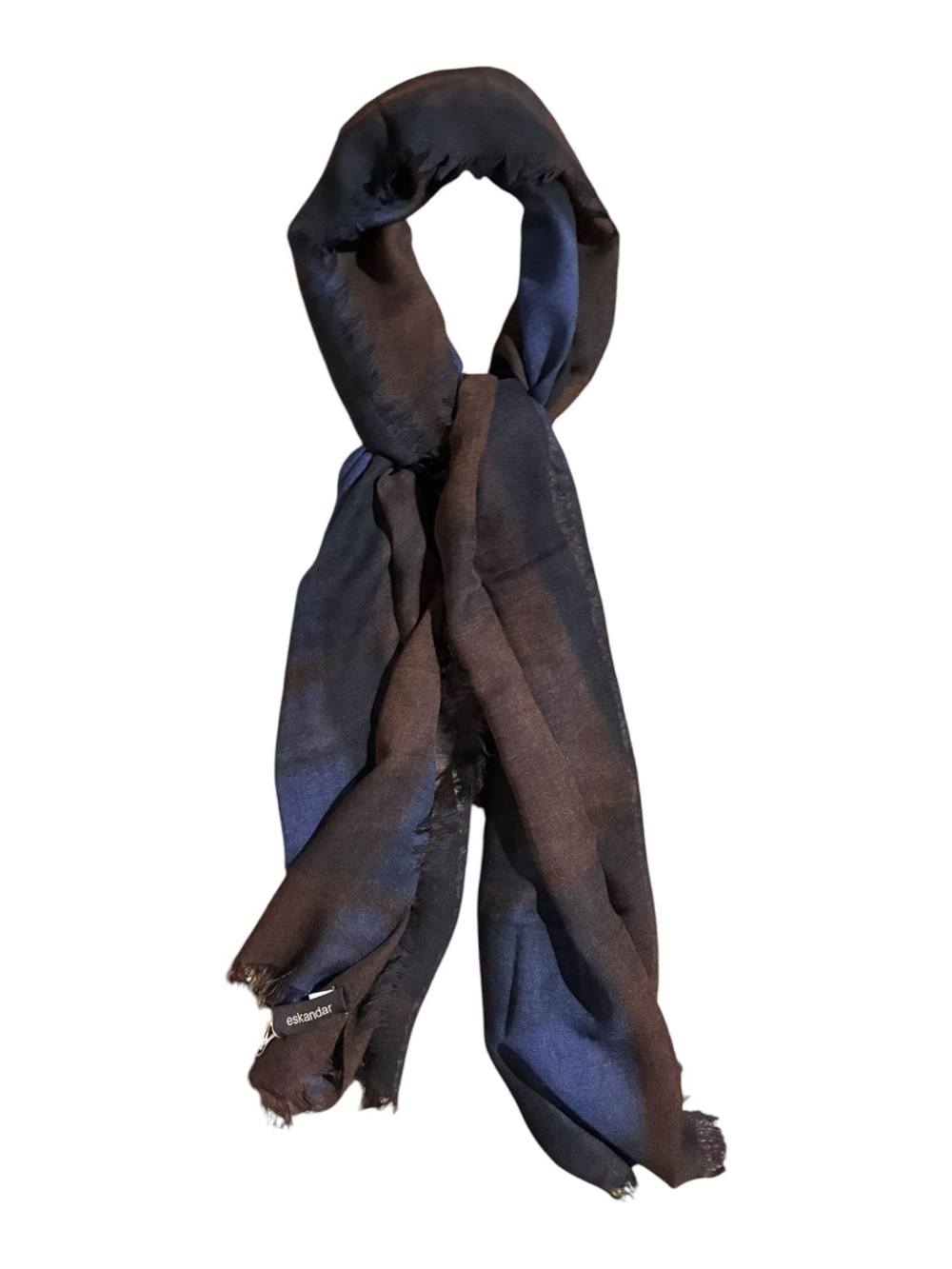 eskandar Cashmere Silk Wool Blend Fringe Scarf